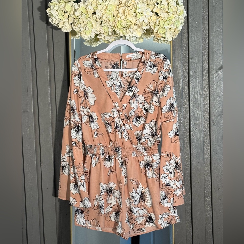 Blu Pepper Peach and White Floral Dress